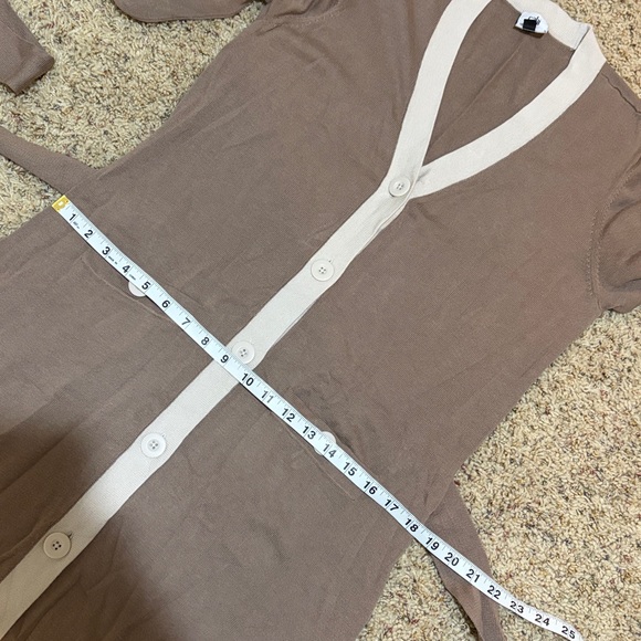 Cabi Size M Genteel Long Duster Cardigan Sweater Brown Button Front Belted - Picture 15 of 15